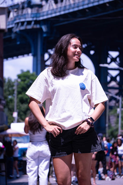 Oversized Wavy Tee – Vintage White